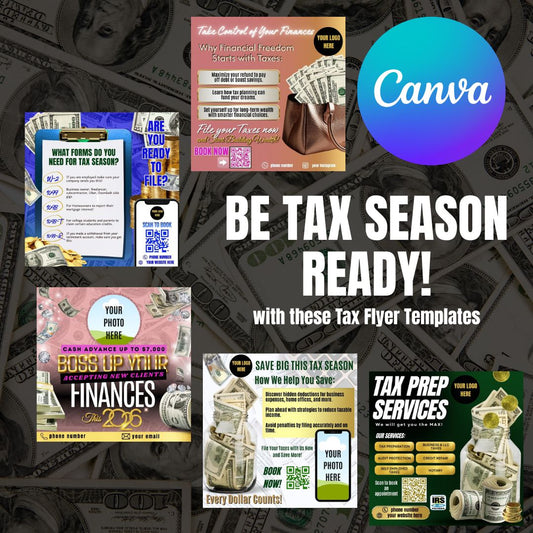 No Stress Tax Season - Canva Editable Tax Flyers