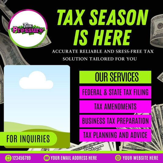 Custom Tax Flyer Template (Tax Pressure Solutions Branded)
