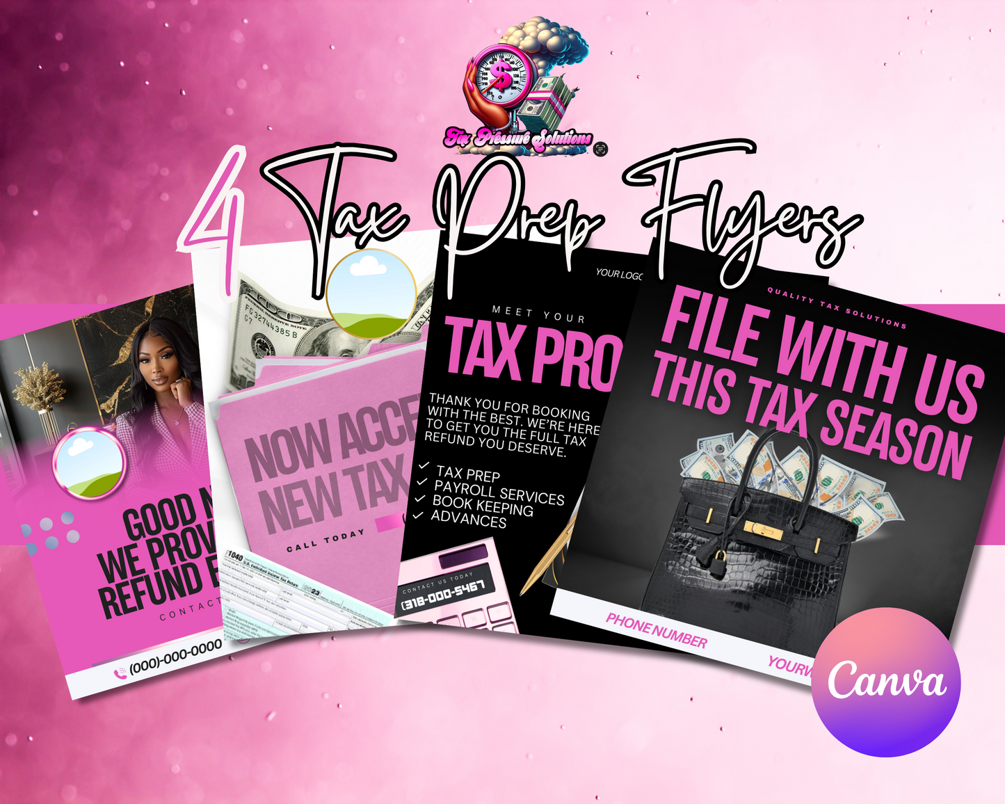 TAX PREP FLYER TEMPLATES – Fully Editable in Canva